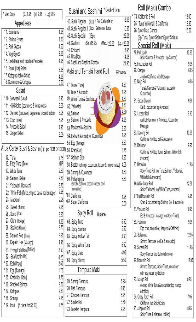 Sakanaya Sushi - Hartsdale, NY menu_pic