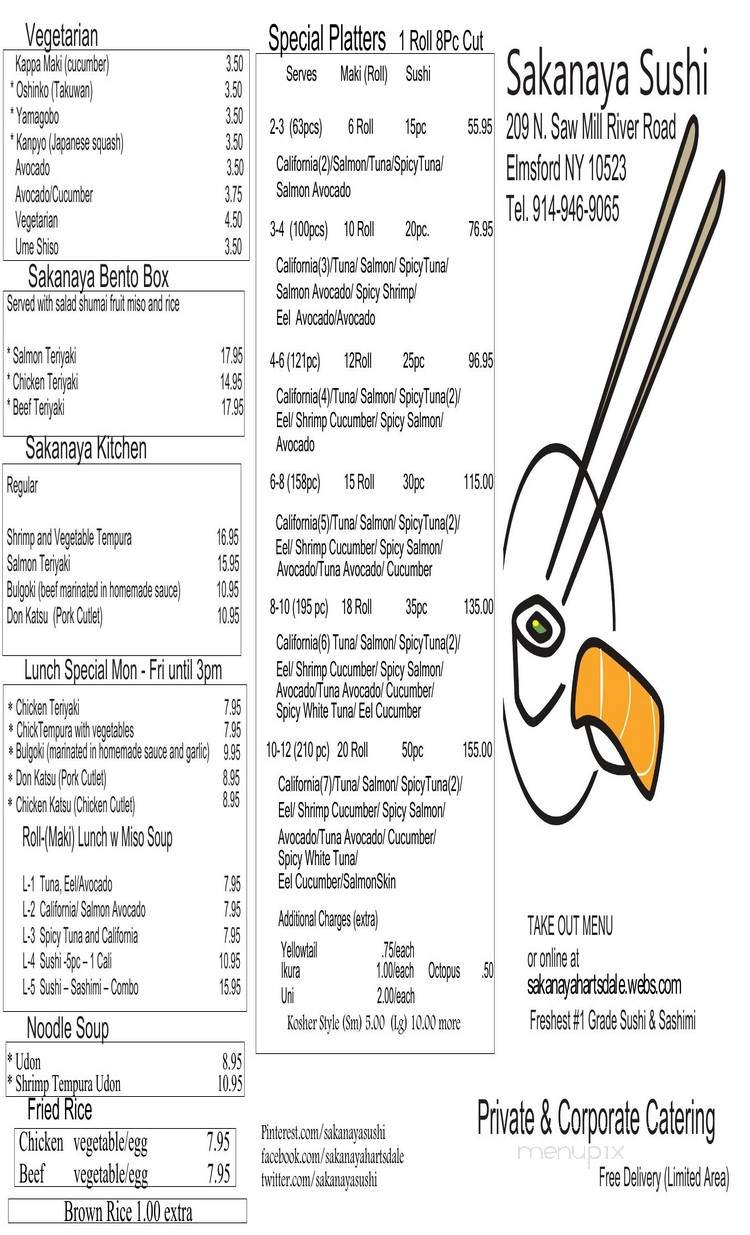 Sakanaya Sushi - Hartsdale, NY menu_pic