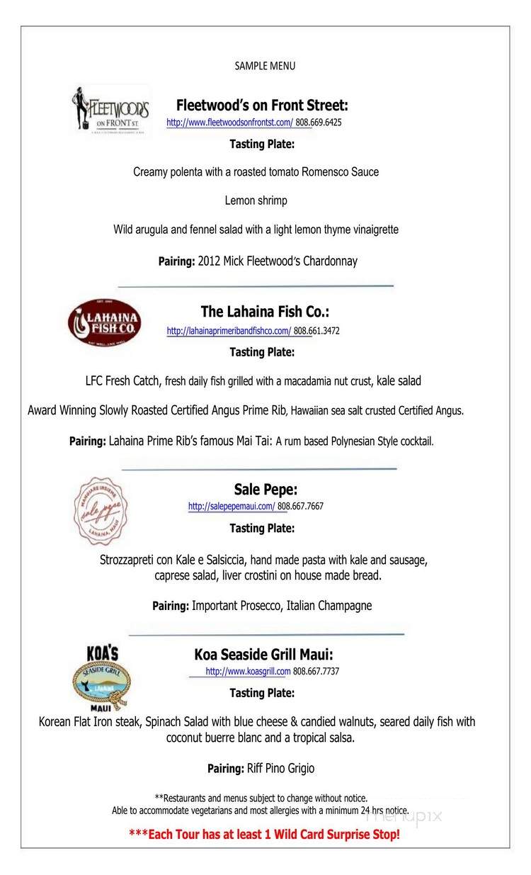 Tastes of Waikiki - Honolulu, HI menu_pic