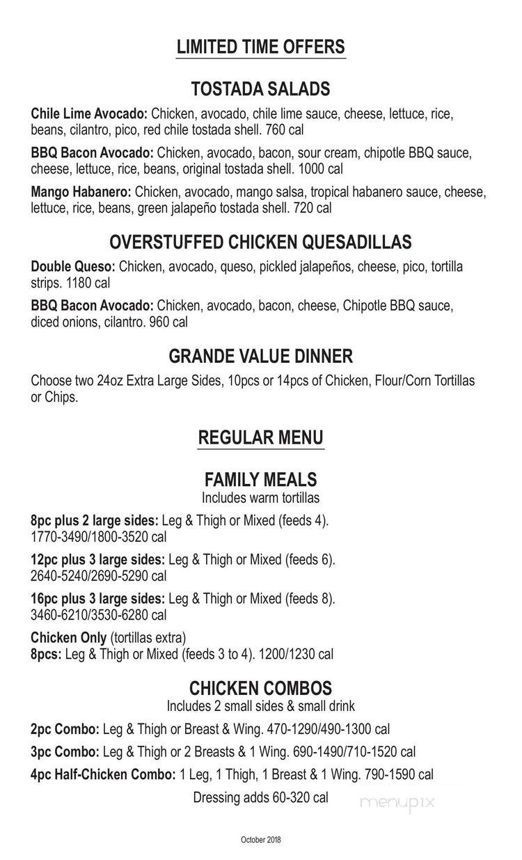 El Pollo Gollo - San Antonio, TX menu_pic