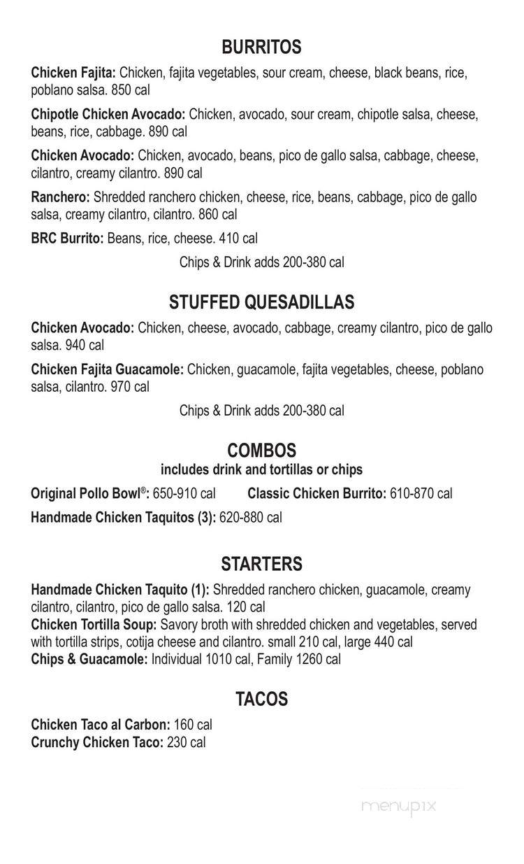 El Pollo Gollo - San Antonio, TX menu_pic
