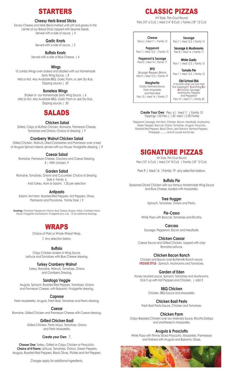 Pizza Works - Saratoga Springs, NY menu_pic