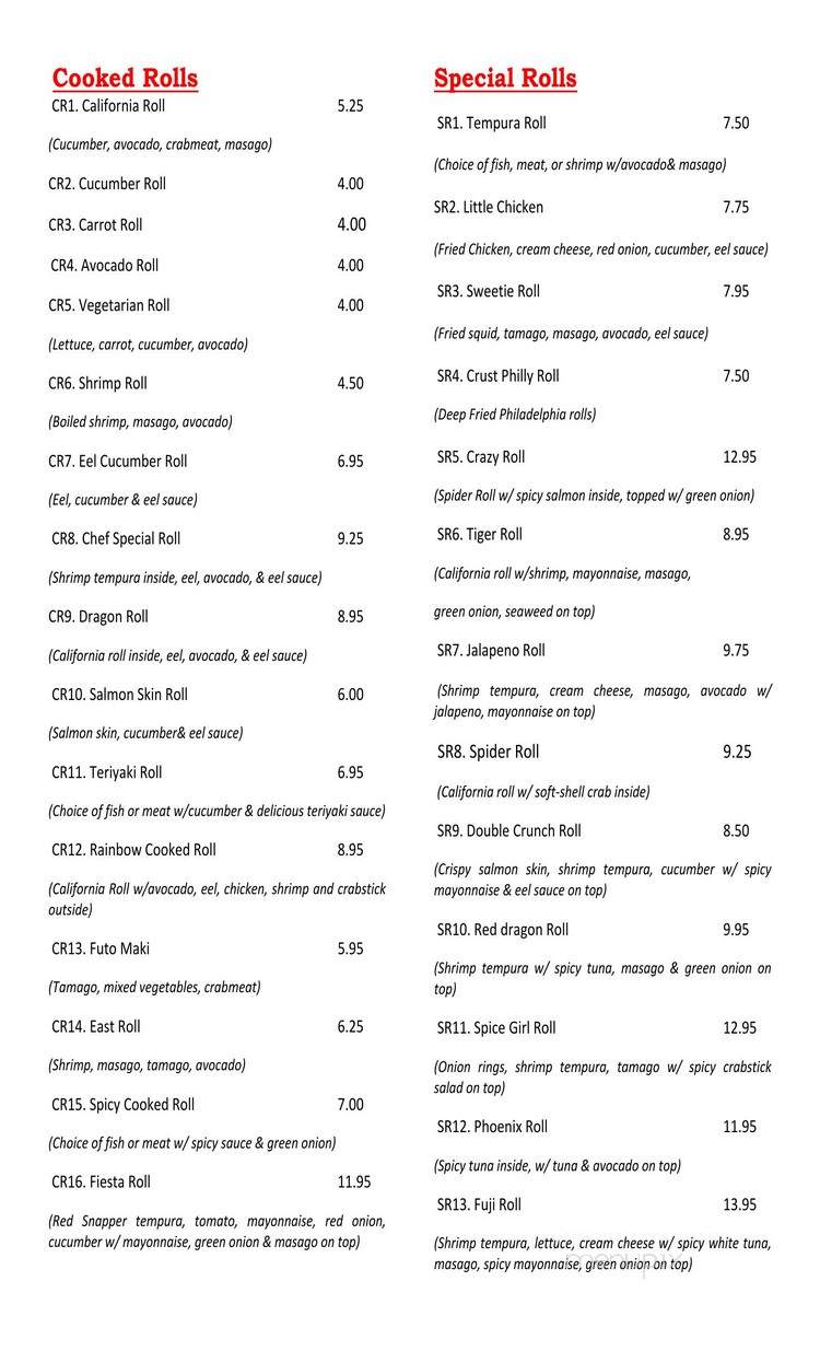Oriental Cafe - Wichita, KS menu_pic