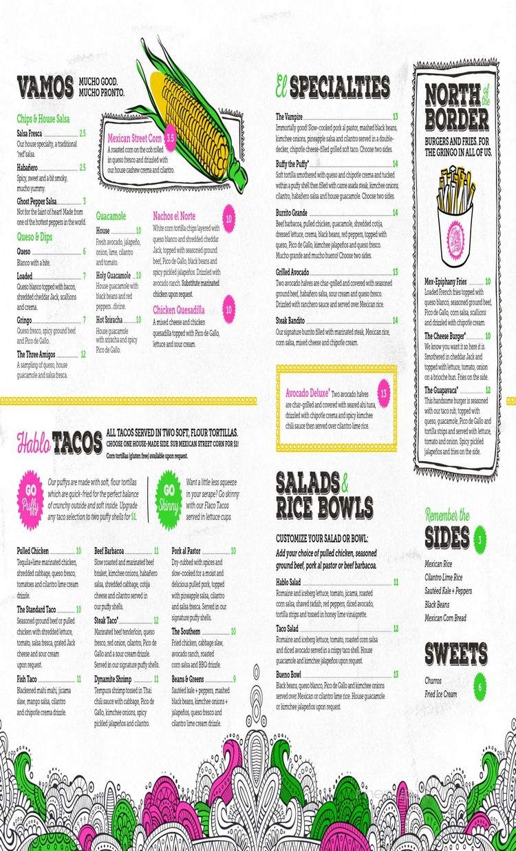 Hablo Taco - Tampa, FL menu_pic