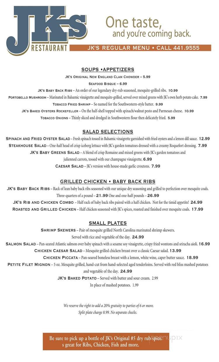 J J's 220 Restaurant - Stoneville, NC menu_pic