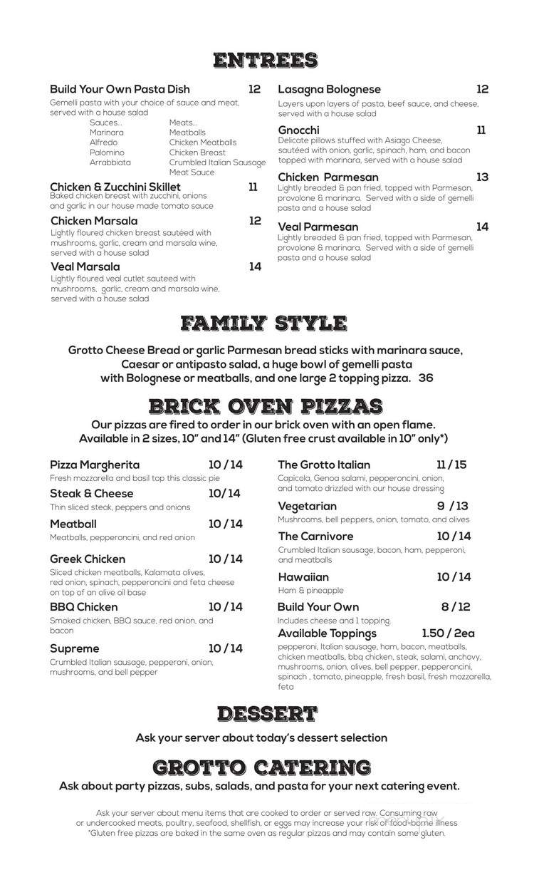Grotto - Windham, ME menu_pic