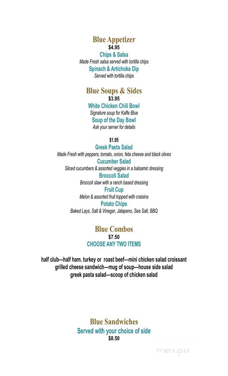 Kaffe Blue - Kingsport, TN menu_pic