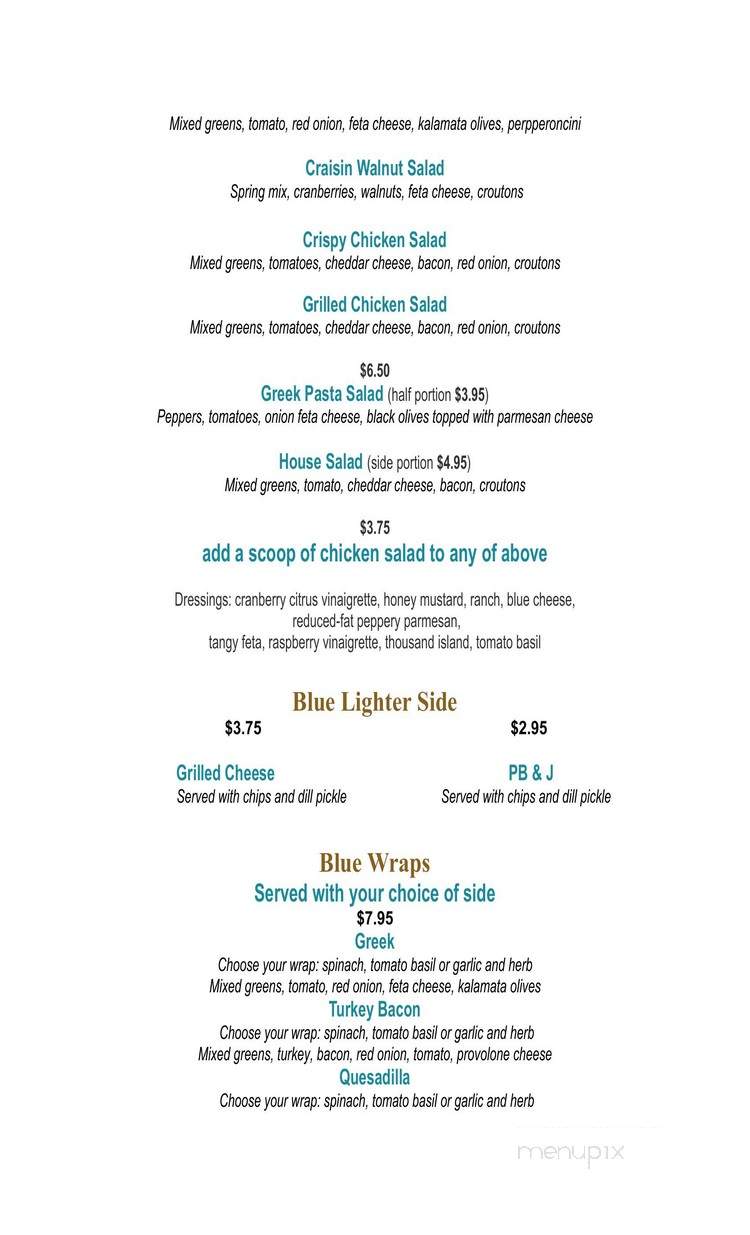 Kaffe Blue - Kingsport, TN menu_pic