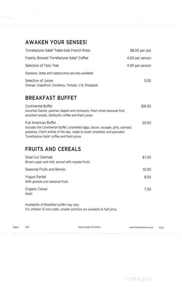 Cassis at the Grand Hyatt - Atlanta, GA menu_pic