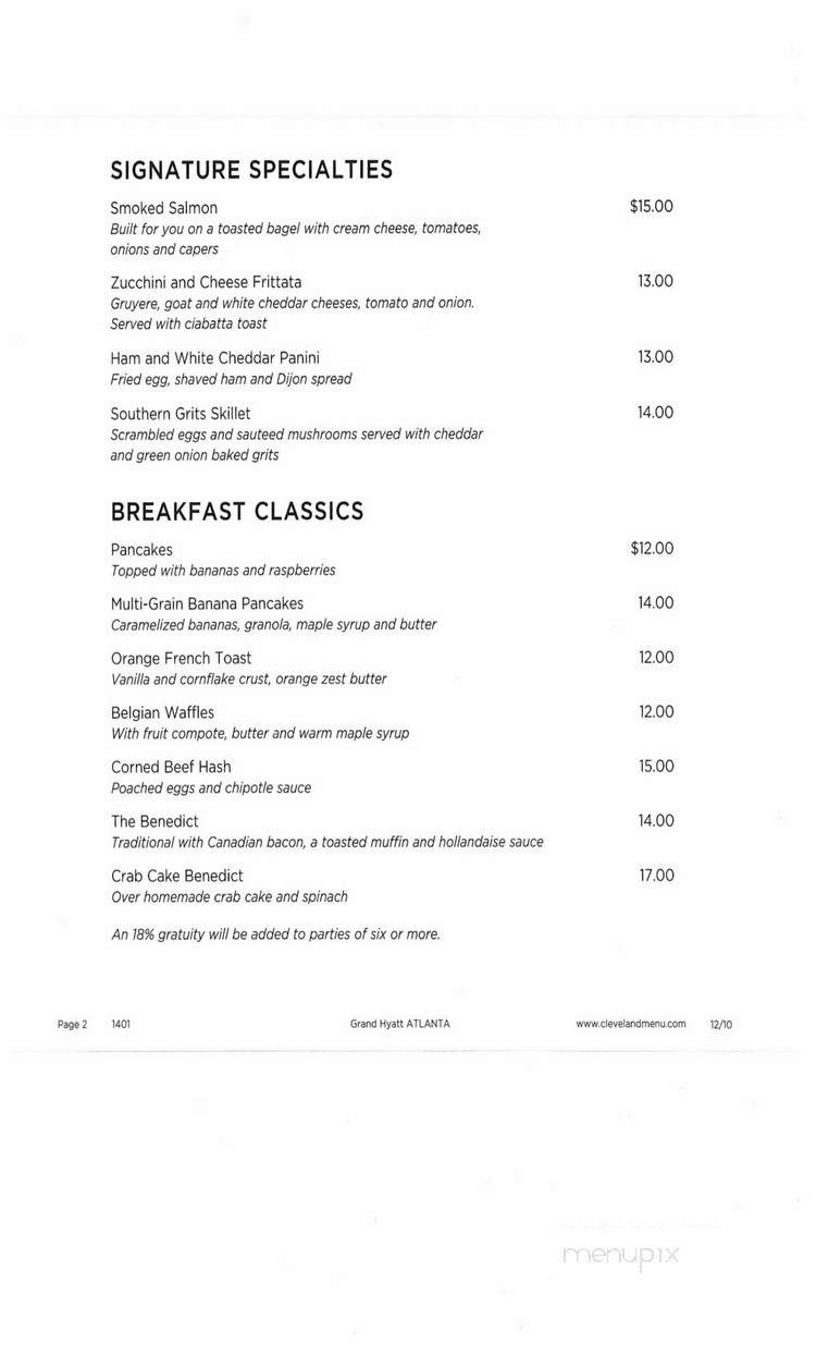 Cassis at the Grand Hyatt - Atlanta, GA menu_pic