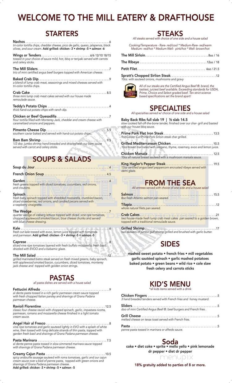 The Mill Eatery and Drafthouse - Fort Mill, SC menu_pic