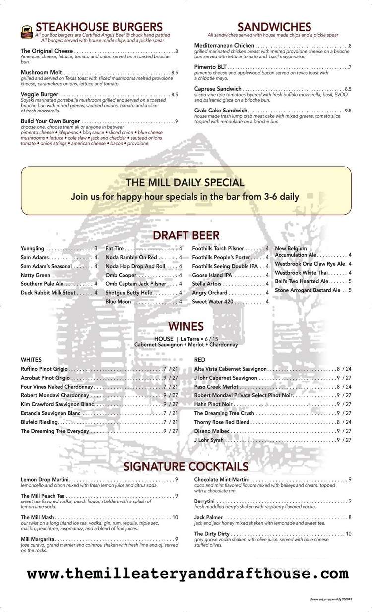 The Mill Eatery and Drafthouse - Fort Mill, SC menu_pic