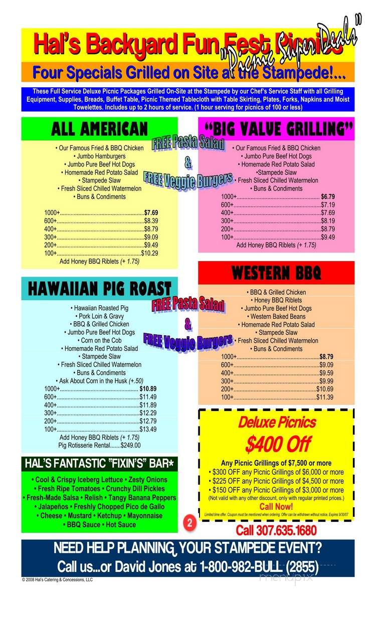 Hal's Backyard Bar B Que Inc - Cheyenne, WY menu_pic