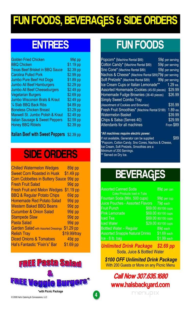 Hal's Backyard Bar B Que Inc - Cheyenne, WY menu_pic