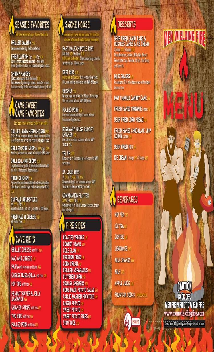 Men Wielding Fire - Lakeville, MA menu_pic