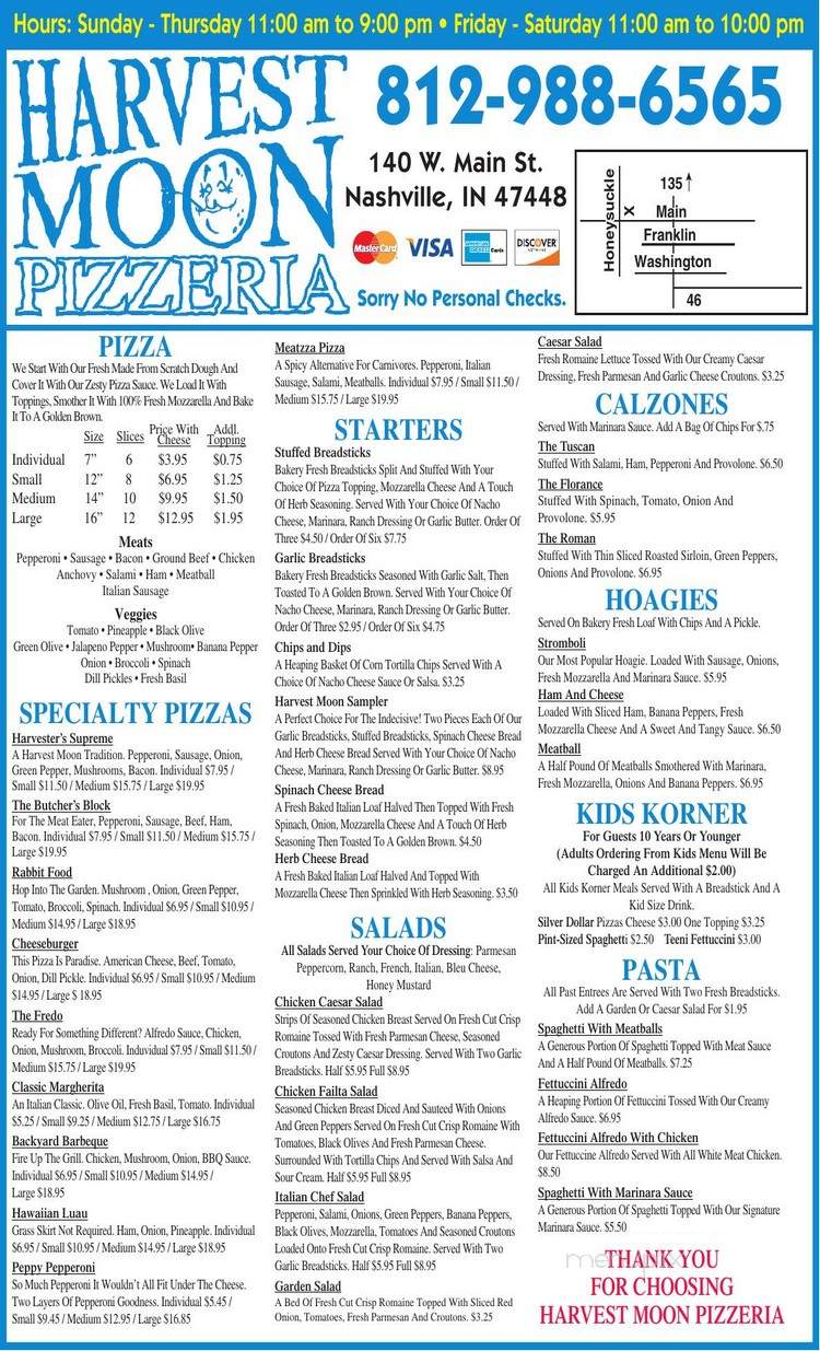 Harvest Moon Pizzeria - Nashville, IN menu_pic