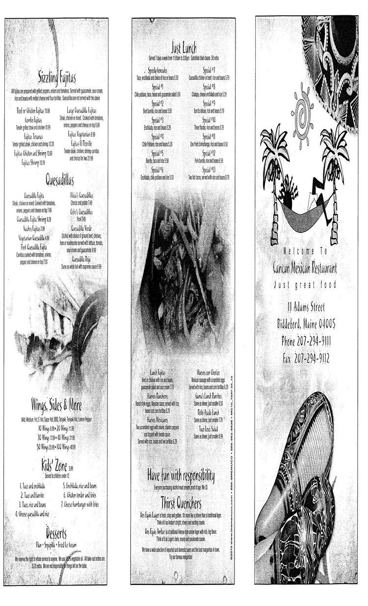 Cancun Mexican Restaurant - Cincinnati, OH menu_pic