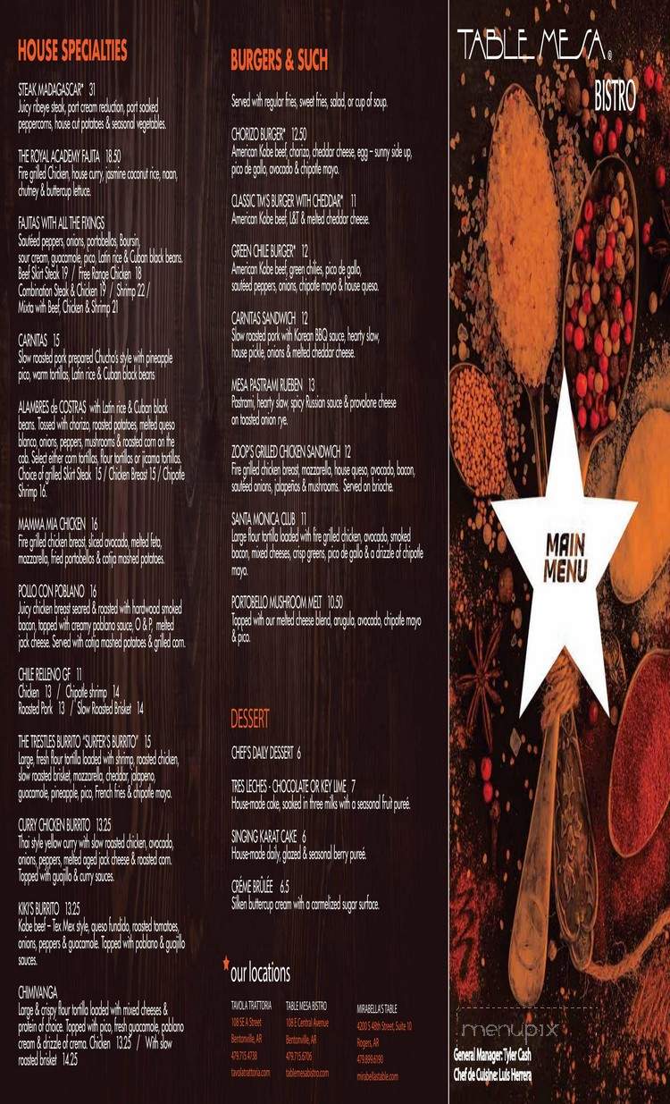 Table Mesa Bistro - Joplin, MO menu_pic
