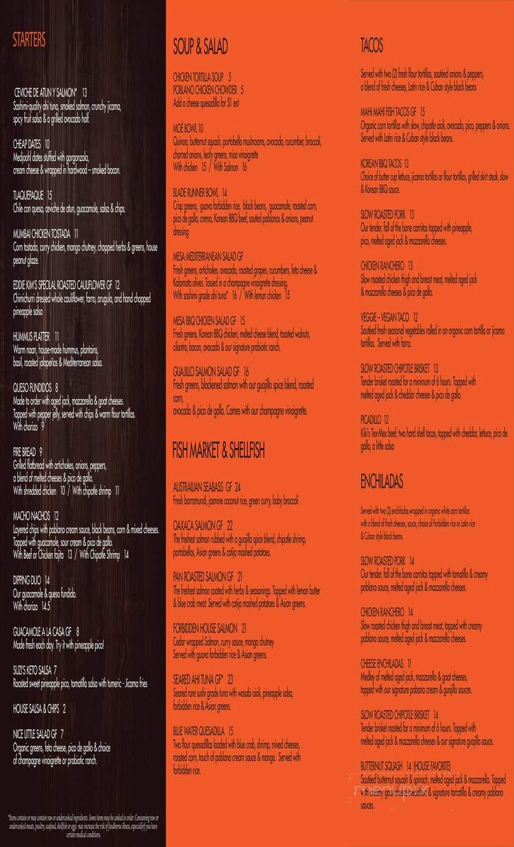 Table Mesa Bistro - Joplin, MO menu_pic