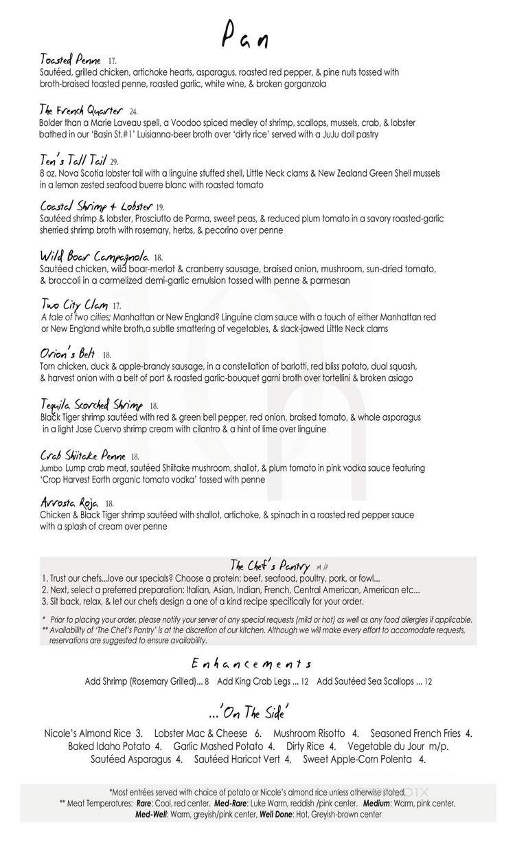 Nicole's Ten Restaurant - Randolph, NJ menu_pic