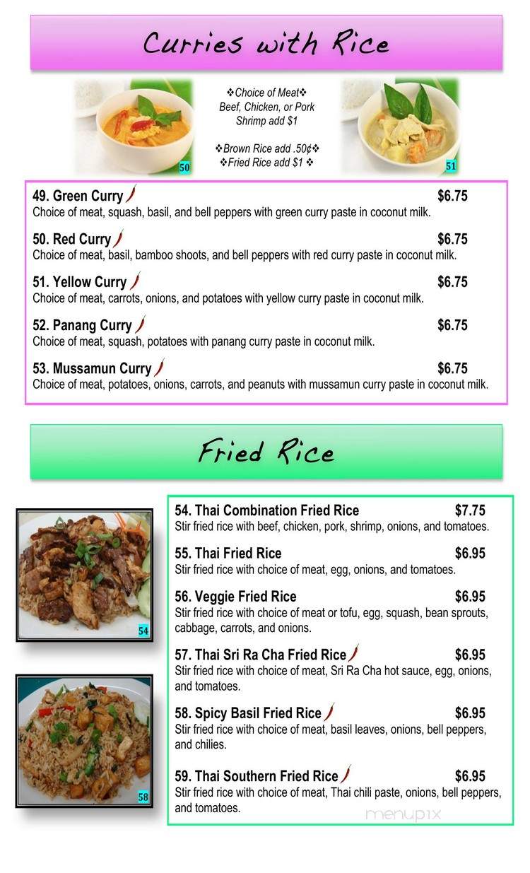 Thai Ocha - Loma Linda, CA menu_pic