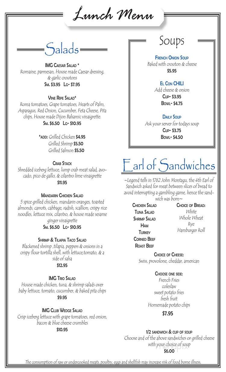 The Grille Room - Bradenton, FL menu_pic