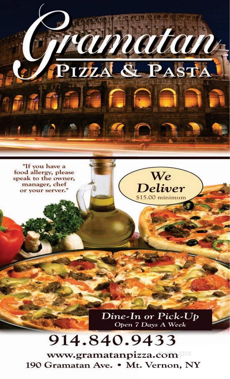 Gramatan Pizza & Pasta - Mount Vernon, NY menu_pic