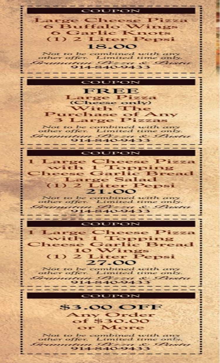 Gramatan Pizza & Pasta - Mount Vernon, NY menu_pic