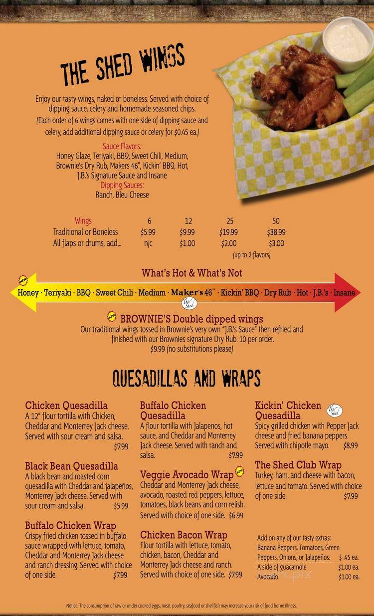 Brownie's the Shed Grille & Bar - Louisville, KY menu_pic