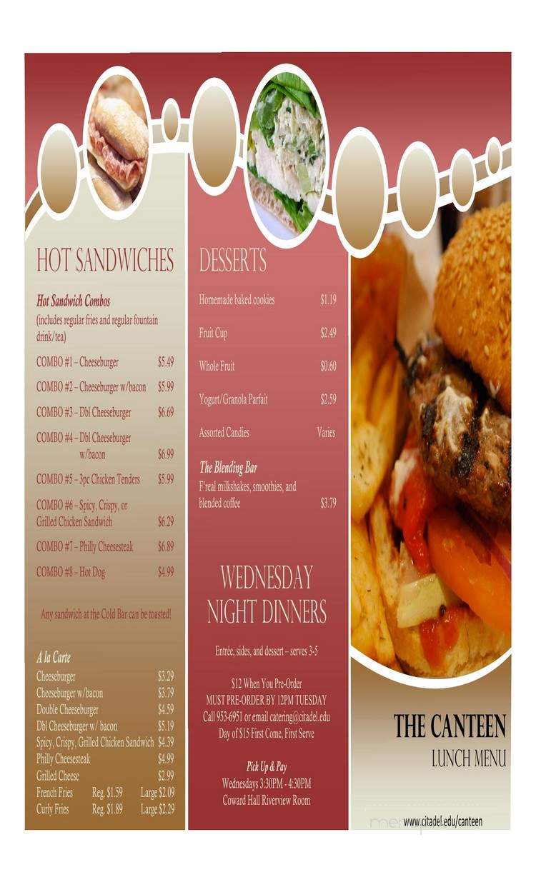 The Canteen - Charleston, SC menu_pic