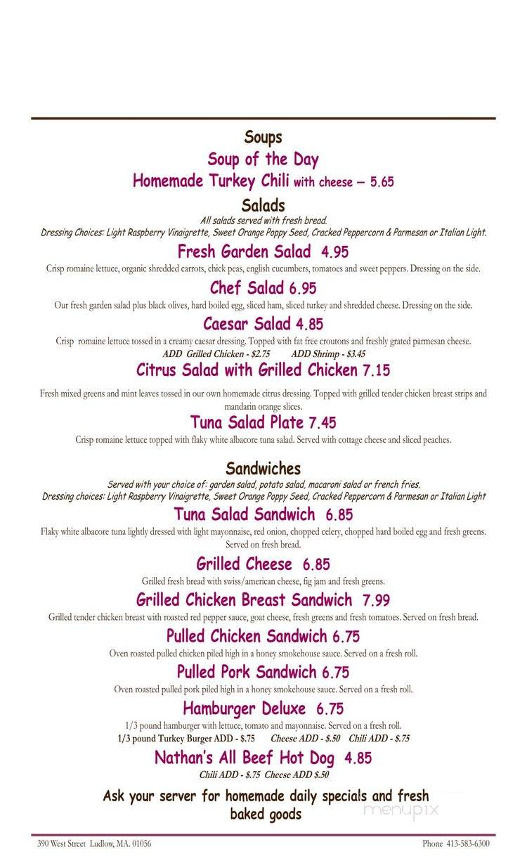 Monzi's Cafe - Ludlow, MA menu_pic
