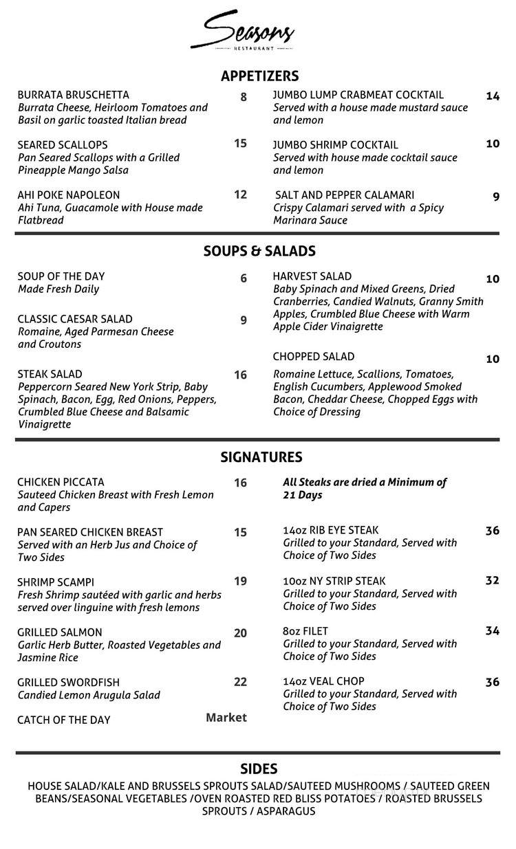 Seasons Restaurant - Franklin, TN menu_pic