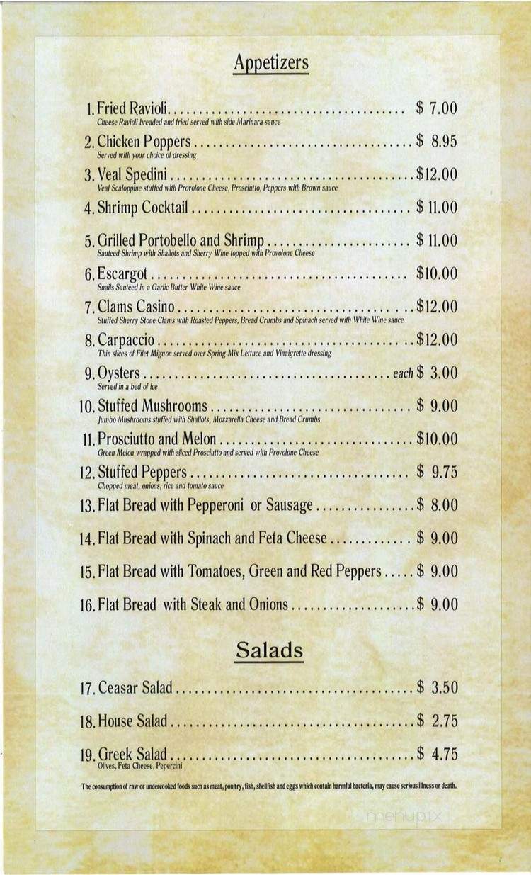 Pal Joey's Fine Dining and Dancing - Altamonte Springs, FL menu_pic