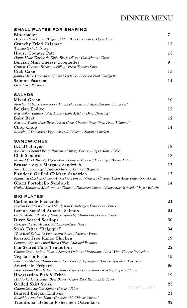 Cafe B by Bice - Manhattan, NY menu_pic