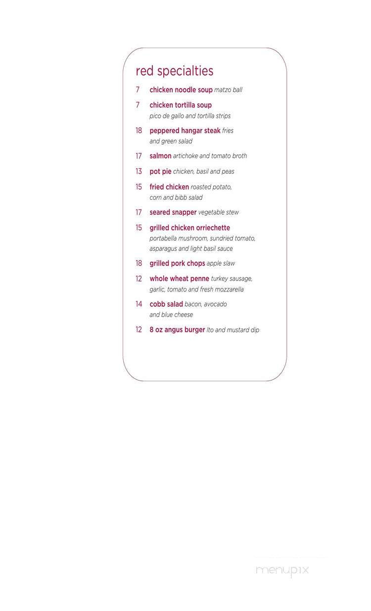 Red Kitchen and Bar at The Hyatt Regency St Louis Riverfront - Saint Louis, MO menu_pic