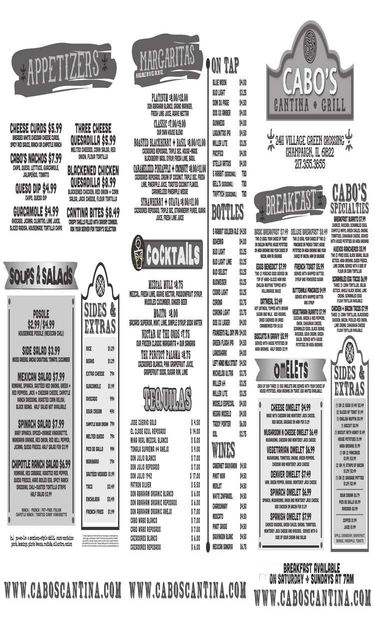 Cabo's Cantina and Grill - Champaign, IL menu_pic