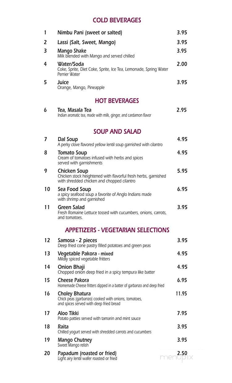 Aashirwab Cafe - Orlando, FL menu_pic