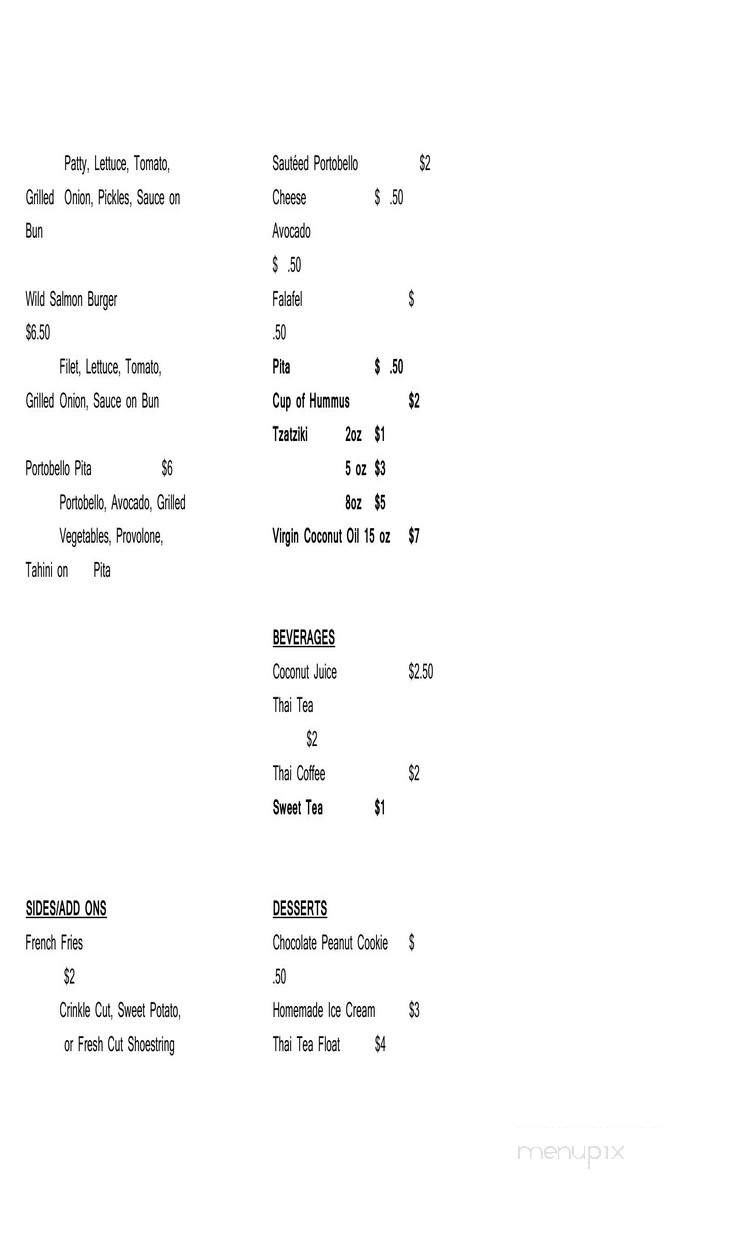 Cafe Coconut - Eugene, OR menu_pic