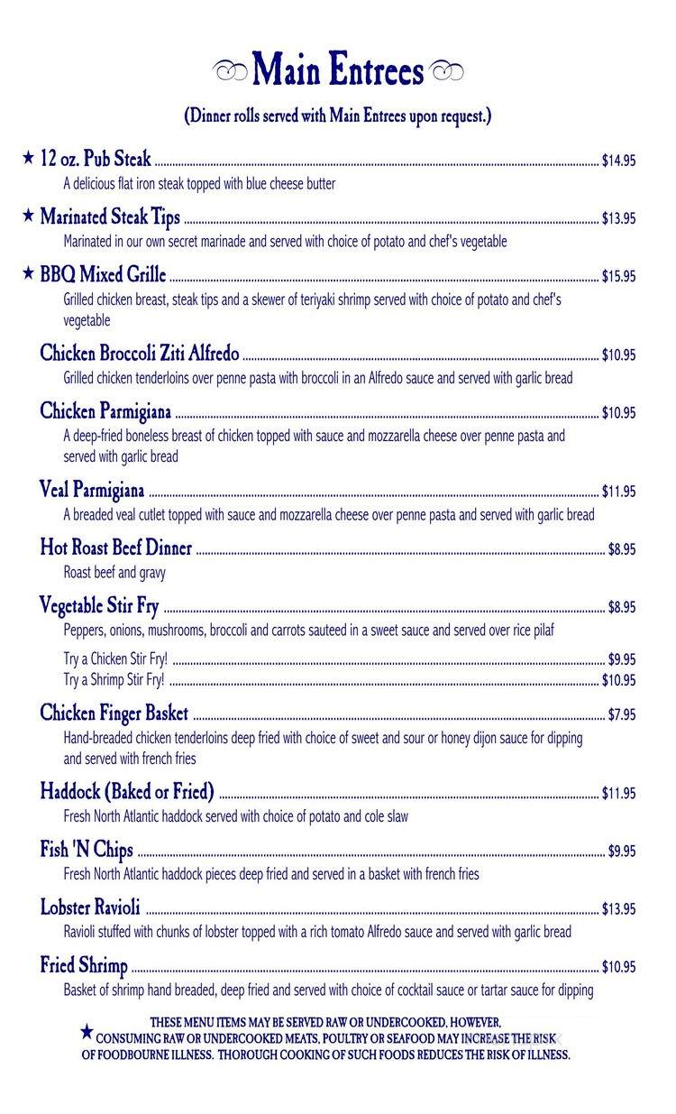 Barn Pub & Family Restaurant - Saint Louisville, OH menu_pic