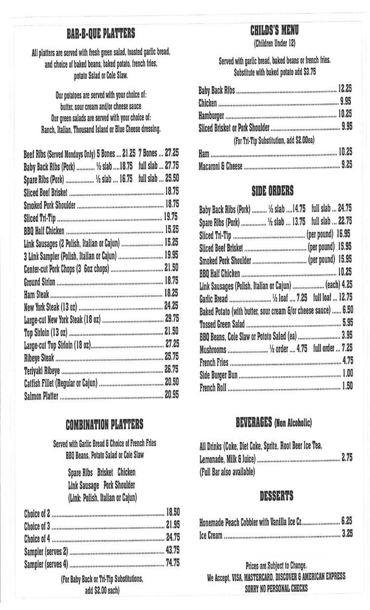 Andie's BBQ - Clearlake Oaks, CA menu_pic