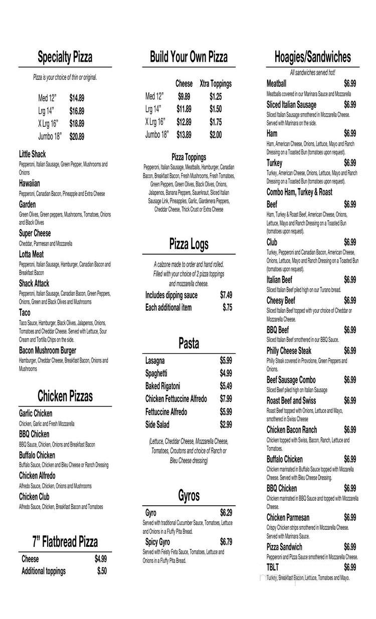 LS Pizza Shack - Burnsville, MN menu_pic