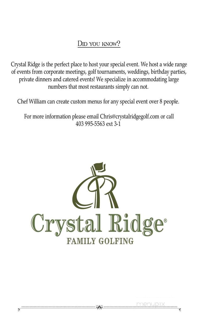 William's Ridgehouse Restaurant - Okotoks, AB menu_pic