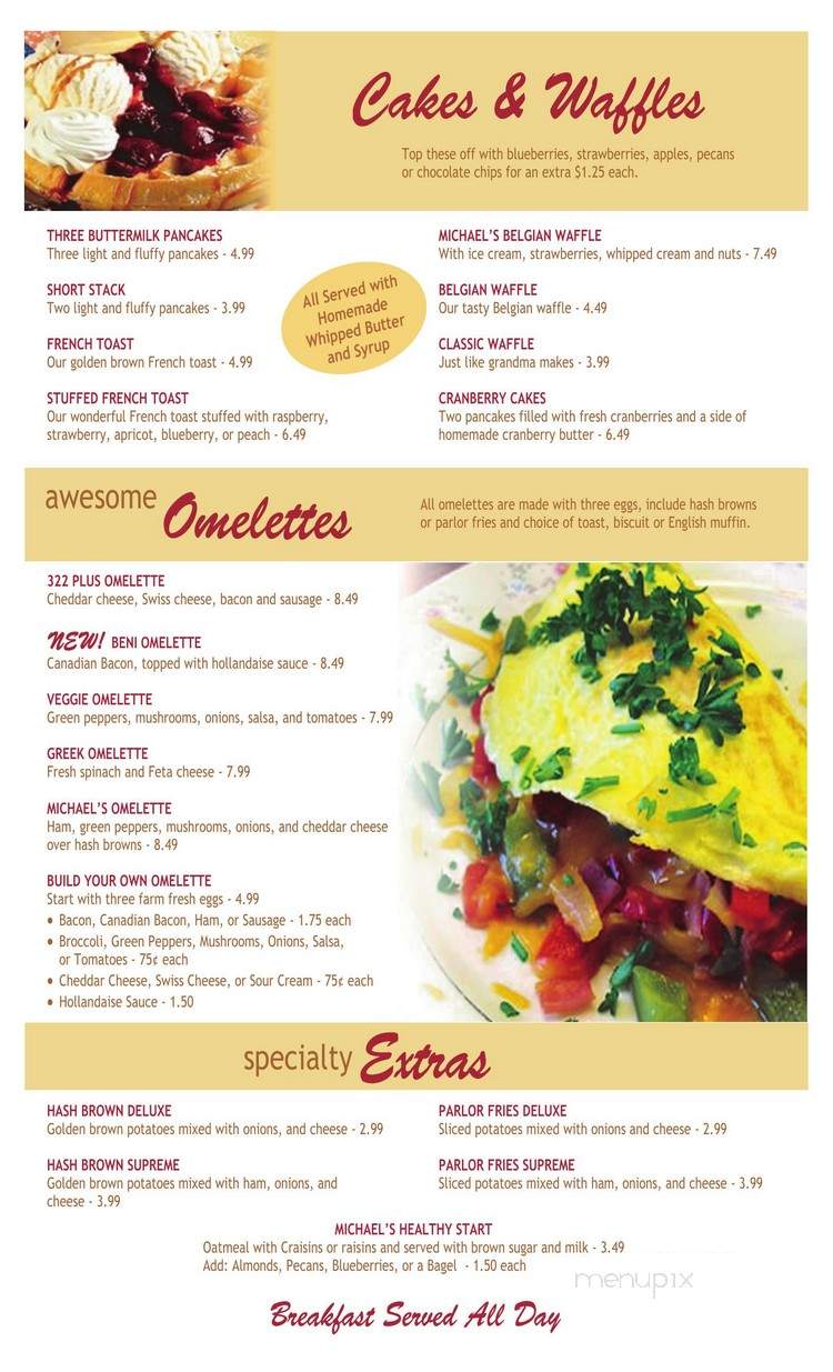 Michael's Parlor - Manitowish Waters, WI menu_pic