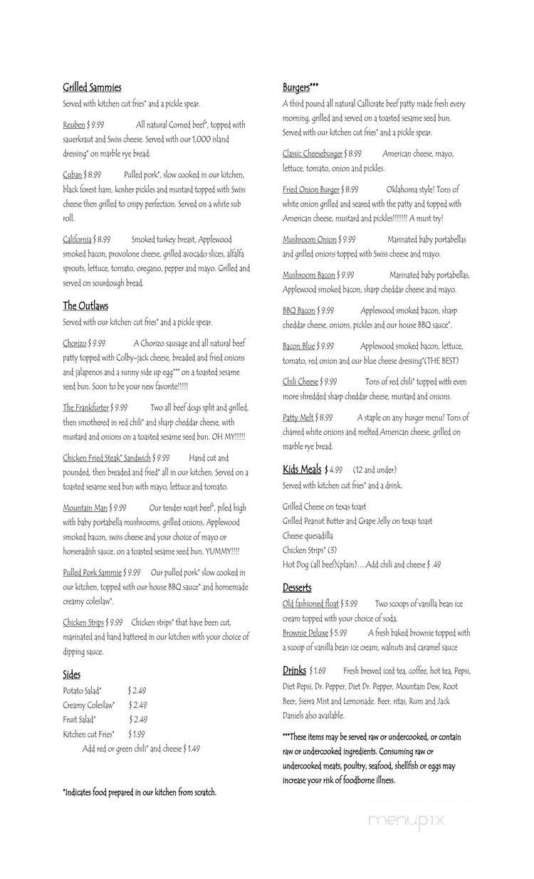 Olson's Kitchen - Fountain, CO menu_pic