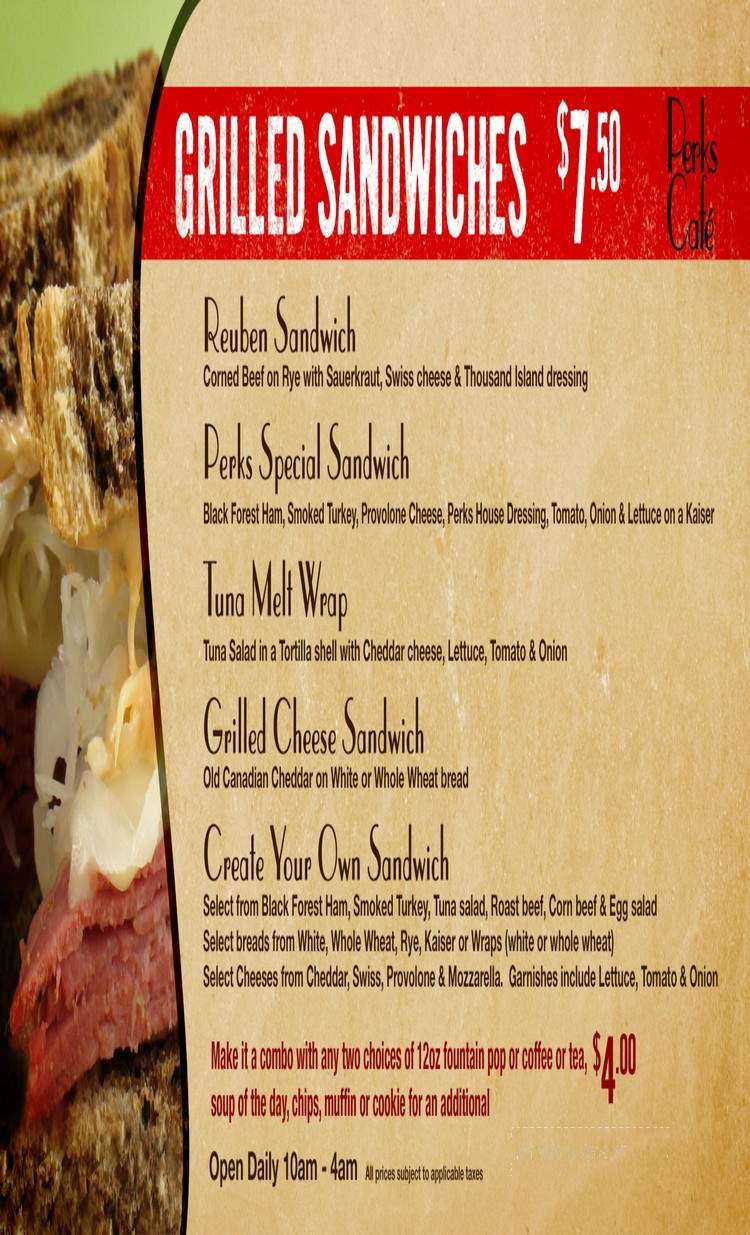 Quench Bar - Niagara Falls, ON menu_pic