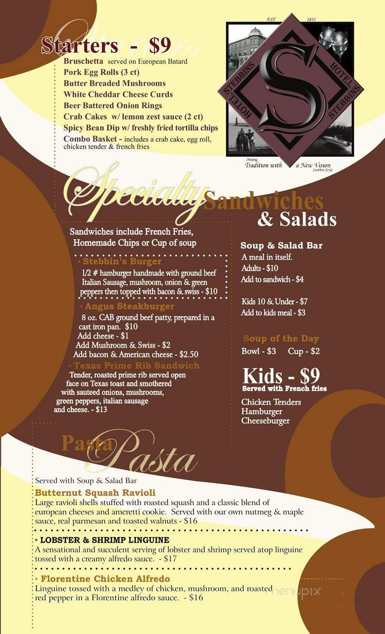 Stebbin Restaurant - Algoma, WI menu_pic