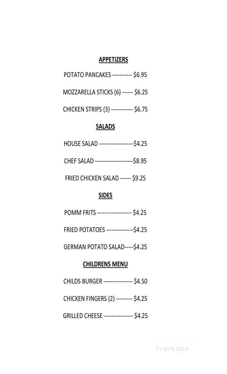 Northshore Inn O'Brien - Bradley, CA menu_pic