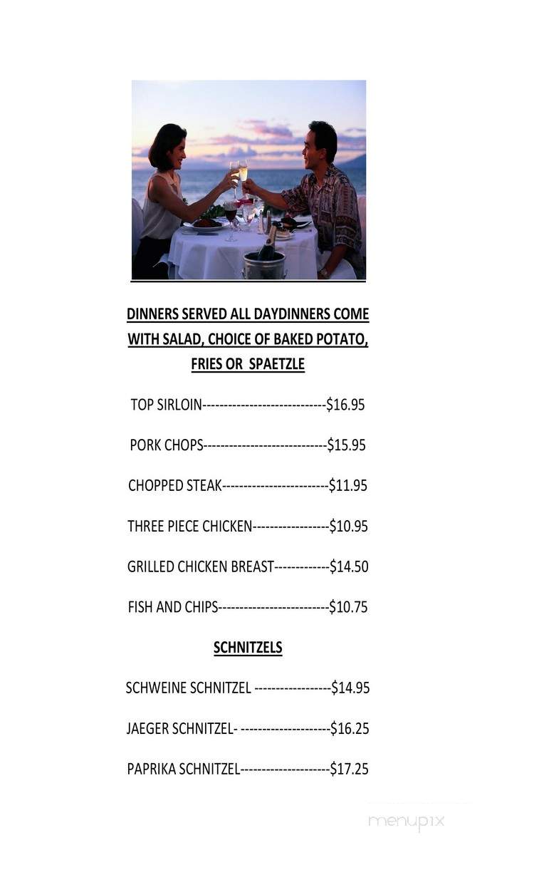 Northshore Inn O'Brien - Bradley, CA menu_pic