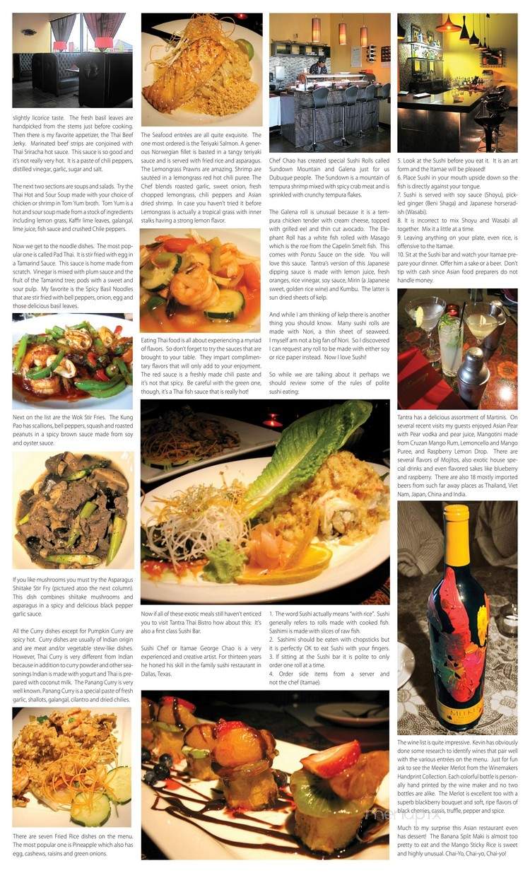 Tantra Thai Bistro - Dubuque, IA menu_pic