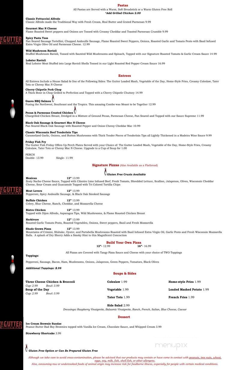 Gutter - Green Bay, WI menu_pic
